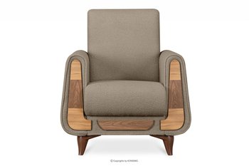 Fotel w tkaninie baranek brązowy GUSTAVO Konsimo - Konsimo