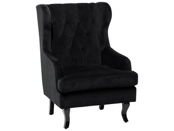 Fotel welurowy BELIANI Alta, czarny, 48x54 cm - Beliani