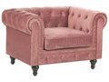 Fotel welurowy BELIANI Chesterfield, różowy, 55x60 cm - Beliani