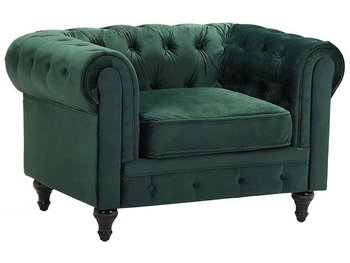 Fotel welurowy BELIANI Chesterfield, zielony, 70x110,75 cm - Beliani