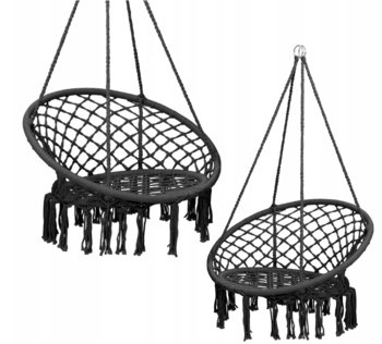 Fotel Wiszący Huśtawka Ogrodowa Bocianie Gniazdo, 120cm, czarny - MTA