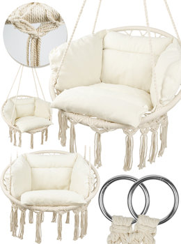 Fotel Wiszący Ogrodowy Huśtawka Bocianie Gniazdo z Poduszką - Maltec