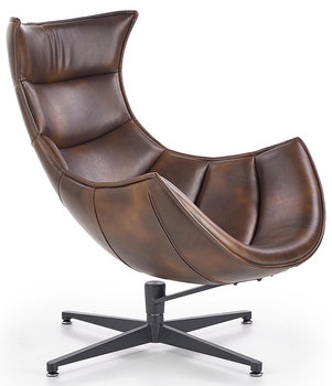 Fotel wypoczynkowy ELIOR Lavos, brązowy, 57x65x78 cm - Elior