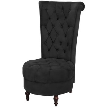 Fotel z drewnianą ramą VIDAXL, tapicerowany, czarny, 63x85x119,5 cm - vidaXL