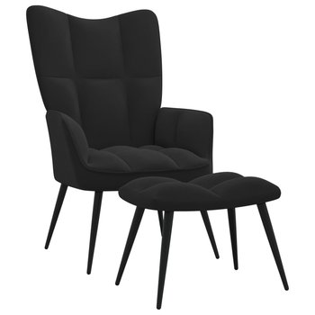 Fotel z podnóżkiem - 61x70x96,5 cm, czarny - Zakito