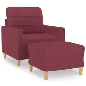 Fotel z podnóżkiem 78x77x80 cm, winna czerwień - Zakito Europe