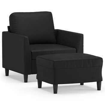 Fotel z podnóżkiem czarny 80x77x80 cm - sztuczna s - Zakito Europe