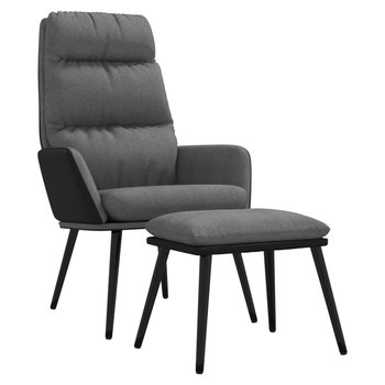 Fotel z podnóżkiem - jasnoszary, 70x77x98 cm - Zakito
