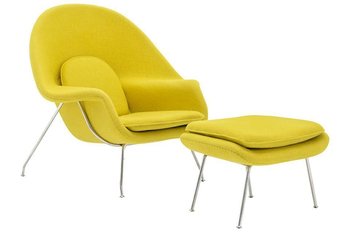 Fotel z podnóżkiem Snagg : Kolor - Żółty - MIA home