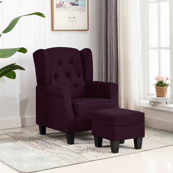 Fotel z podnóżkiem tapicerowany tkaniną VIDAXL, fioletowy, 68x78x94 cm - vidaXL