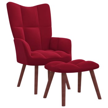 Fotel z podnóżkiem w winnej czerwieni, 61,5x69x95, - Zakito Europe