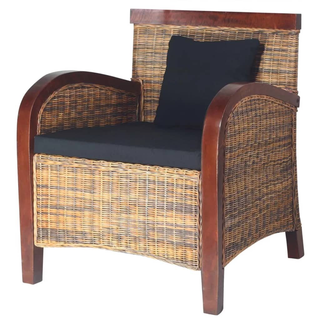Fotel z rattanu vidaXL, 69x66x79 cm