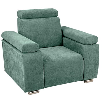 Fotel z regulowanym zagłówkiem i podłokietnikami MILAN w kolorze zielonym - Postergaleria