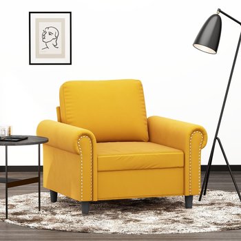 Fotel, żółty, 60 cm, obity aksamitem - vidaXL