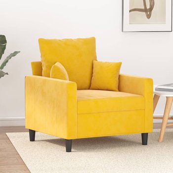 Fotel, Żółty , 60 Cm, Obity Aksamitem - vidaXL