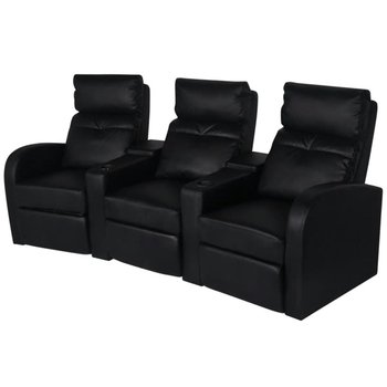 Fotele kinowe dla 3 osób VIDAXL, czarne, 227x85x103 cm - vidaXL