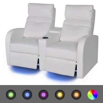 Fotele kinowe vidaXL, 2-osobowe, białe, LED, 151x85x103 cm - vidaXL