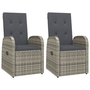 Fotele ogrodowe polirattanowe, szare, 57x69x106 cm - Zakito