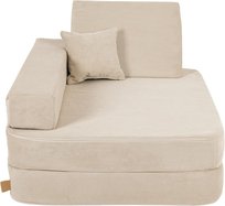 Fotelik dziecięcy do pokoju dziecięcego, składany fotel dla dzieci powyżej 1. roku życia z poduszką do zabawy, wygodny i wielofunkcyjny fotel dla dzieci, beżowy.