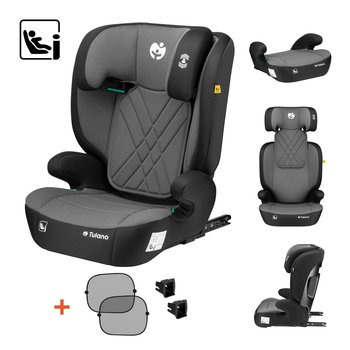 Fotelik samochodowy dla dzieci 2w1 100 -150 cm Joy 45 Green I-Size, regulowany zagłówek prowadnice ISOFIX w zestawie - Tulano