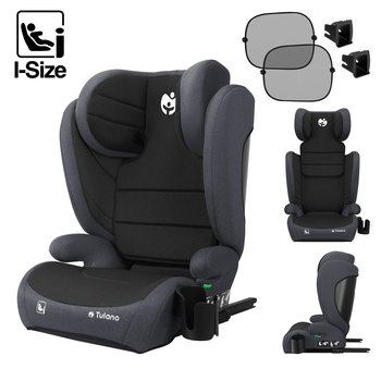 Fotelik Samochodowy dla dzieci Tulano Joy 35 100-150cm ISOFIX I-SIZE, Czarno-Szary - Tulano