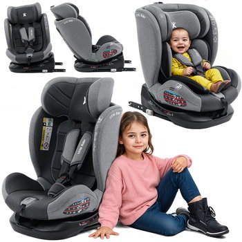 FOTELIK SAMOCHODOWY OBROTOWY 360° SZARO-CZARNY 40-150 CM i-Size R129 + ISOFIX - LITTLE RIDER