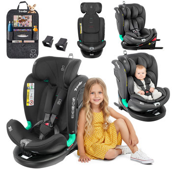 FOTELIK SAMOCHODOWY OBROTOWY LEONARDO 360° CZARNY 40-150 CM i-Size R129 + ISOFIX - Traveller
