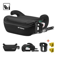 Fotelik samochodowy Tulano Cabby 30 Black ISOFIX 125-150 cm I-Size, Technologia Ultra Soft, wskaźnik prawidłowego montażu, uchwyt na kubek, R129, Czarny