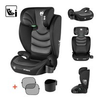 Fotelik samochodowy Tulano Joy 20 Black-Grey 100-150cm I-size 3,5-12 lat regulowany zagłowek