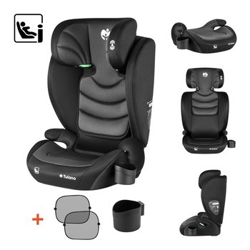 Fotelik samochodowy Tulano Joy 20 Black-Grey 100-150cm I-size 3,5-12 lat regulowany zagłowek - Tulano