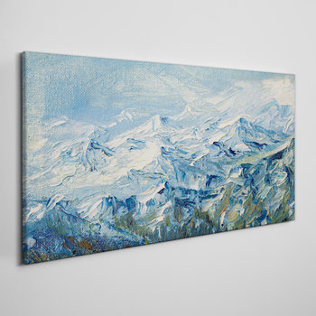 Foto-obraz Na Płótnie Malarstwo zima góry 100x50 - Coloray