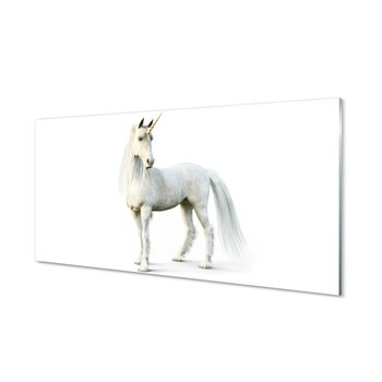 Foto panel hartowany +klej Biały jednorożec 120x60 - Tulup