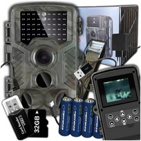 Fotopułapka Kamera Myśliwska Leśna IR PL Menu Wodoodporny IP65 Karta 32Gb + Baterie