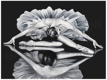 Fototapeta Baletnica w lustrzanym odbiciu, 2 elementy, 200x150 cm - Oobrazy