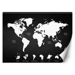 Fototapeta Czarno biała mapa świata 200x140-Zdjęcie-0