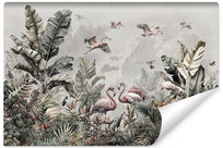 Fototapeta Do Sypialni DŻUNGLA Flamingi Palmy Bananowe Liście Natura 368cm x 254cm