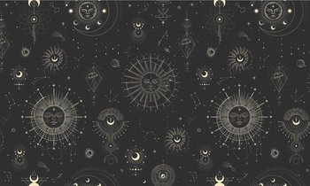 Fototapeta HOMEPRINT Mistyczna astrologia 300x250 cm Vinyl Leather - HOMEPRINT