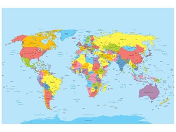 Fototapeta, Mapa świata, 1 element, 200x135 cm - Oobrazy