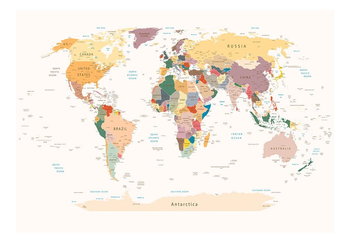 Fototapeta, Mapa świata, 250X175 - DecoNest