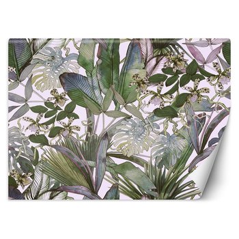 Fototapeta Monstera i tropikalne liście w pastelach 100x70 - Feeby