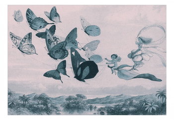Fototapeta, Motyle i wróżka, 100x70 cm - DecoNest