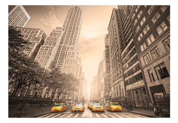 Fototapeta, New York taxi, sepia, 100x70 cm - DecoNest