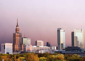 Fototapeta Nice Wall Warszawa, panorama miasta 320x230 cm - Nice Wall