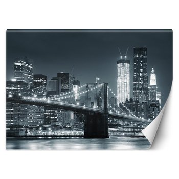 Fototapeta, Nowy Jork Most Brookliński czarno-biały 100x70 - Feeby