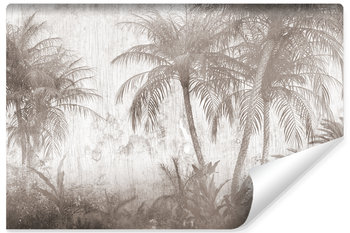 Fototapeta PALMY Las Tropikalny Tekstura Drewna Abstrakcja Retro 135cm x 90cm - Muralo