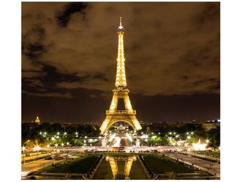 Fototapeta Paryż Wieża Eiffla - zdjęcie nocą, 6 elementów, 268x240 cm - Oobrazy