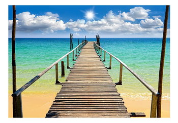 Fototapeta, Plaża, słońce, pomost, 100x70 cm - DecoNest