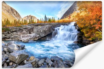 Fototapeta Ścienna Pejzaż 3D WODOSPAD Jesienny Las Natura 180cm x 120cm - Muralo