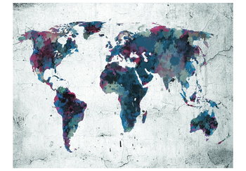 Fototapeta, World map on the wall, 200X154 - DecoNest