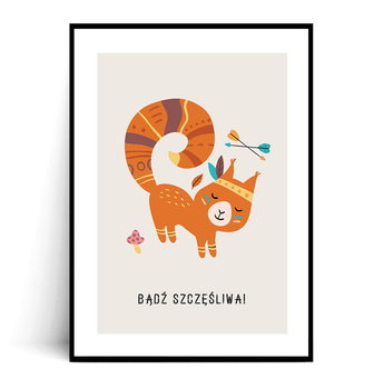 Fox Art Studio, Plakat, Lis, Bądż Szczęśliwa, wymiary 30x40 cm - FOX ART STUDIO